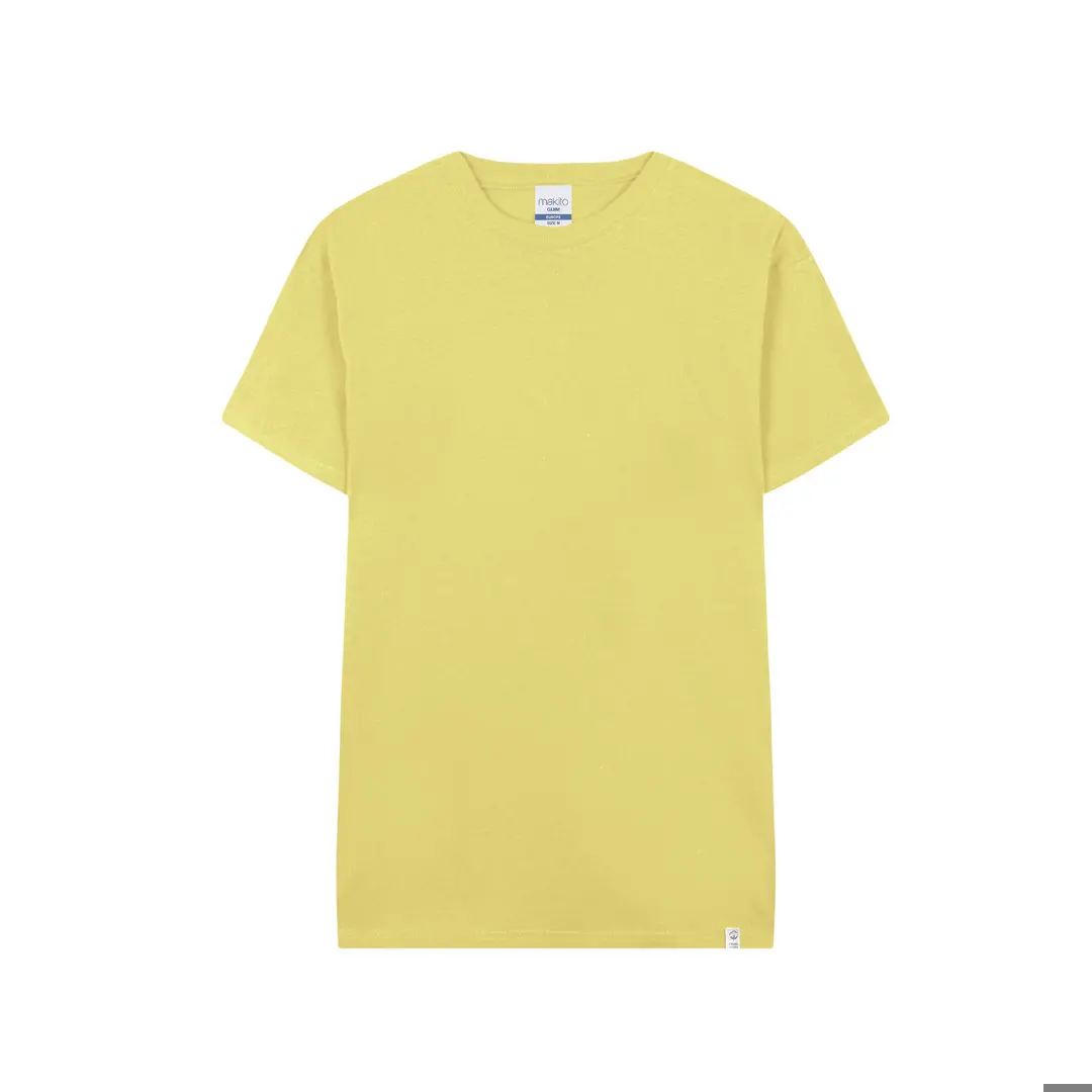 Camiseta amarilla de algodón orgánico con cuello redondo de la marca Makito.