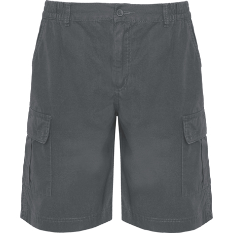 Bermuda gris oscuro de algodón con bolsillos laterales con solapa.