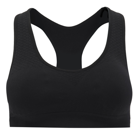 Top deportivo negro sin costuras con espalda nadadora.